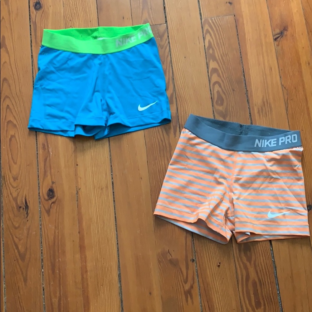 Nike pro dri fit compression shorts two pair